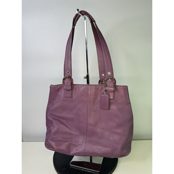 Coach Soho North South Purple Leather Satchel #F17216 - Picture 1 of 12